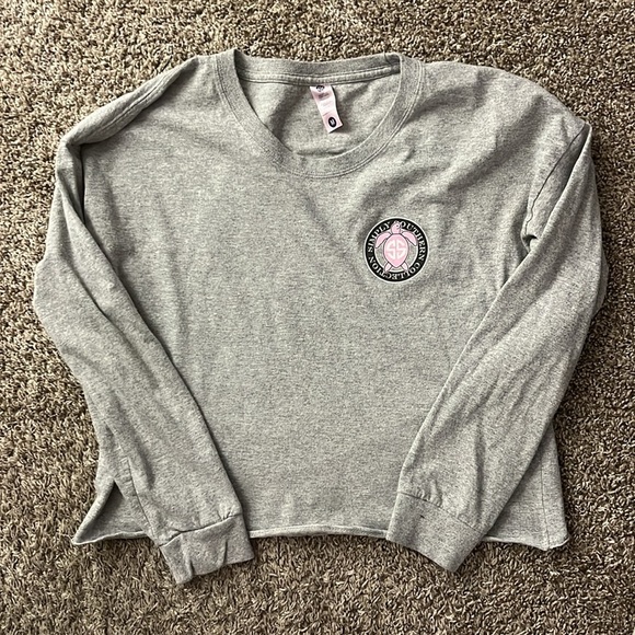 Simply Southern Tops - Simply southern Cropped grey long sleeved tshirt size medium